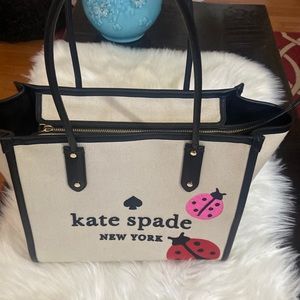 Kate Spade Ella Dottie Lady Bug Canvas Purse